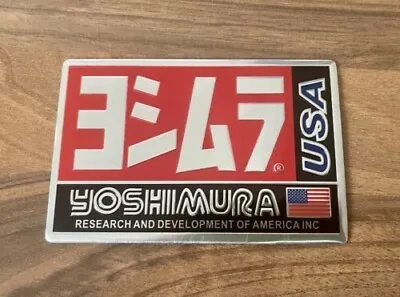 1x YOSHIMURA USA 3D HEATPROOF EXHAUST BADGE STICKER GRAPHIC DECAL METAL 100x65mm • $9.89