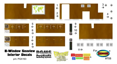 Voyage To The Bottom Sea Movie Seaview 1/128 Interior Decals *US SELLER*186PX01 • $20.95