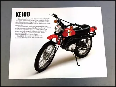 1981 Kawasaki KE100 Motorcycle Bike 1-page Vintage Sales Brochure Spec Sheet • $27.96