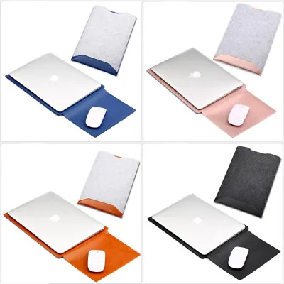 Laptop Wool Felt Sleeve Case Cover Bag W/ Mouse Pad For MacBook Air Pro 11 13 15 • $14.75