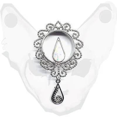 £5.99 • Buy Tribal Opal Mandala Ear Plug Earrings Gem Steel Lotus Dangle Pendant Flower Cute