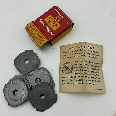 Vtg 10 RS-46 Webster Chicago Metal Record Adapters For 45 Rpm Records Org Box • $10