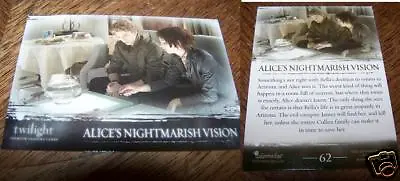 $8 • Buy Twilight Saga #62 Trading Card Alice's Nightmarish Vision Alice & Edward Cullen