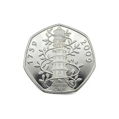 KEW GARDENS 2009 50P UNCIRCULATED Plus Free Coin Capsule • £6.49