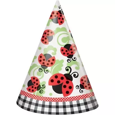 Unique Party Paper Ladybird Party Hats (Pack Of 8) SG24084 • £6.59