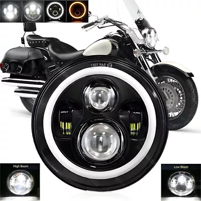 7 Inch LED Headlight Projector Hi/Lo Beam For Yamaha V-Star XVS 650 1100 Classic • $30.80