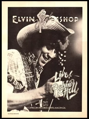 1977 Elvin Bishop Raisin’ Hell-Print Ad / Mini-poster VTG 70’s Rock Music Décor • $9.95