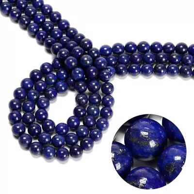 100 Strand 15  Wholesale Natural Lapis Lazuli Stone Round Spacer Loose Beads 8MM • $499.69