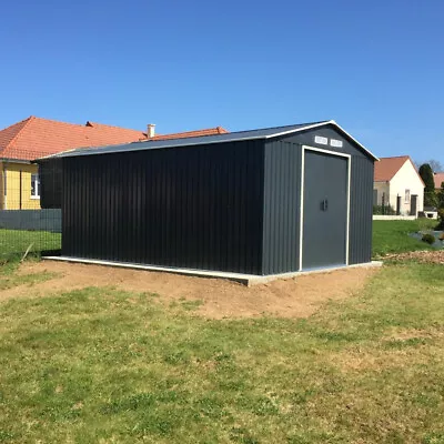 12 X 10ft Large Garden Shed Storage Outdoor Warehouse Metal Roof Building W Base • £549.95