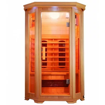 Indoor Infrared Sauna 2 Person Therapy Ceramic Heaters Hemlock With Radio New • $2596.12