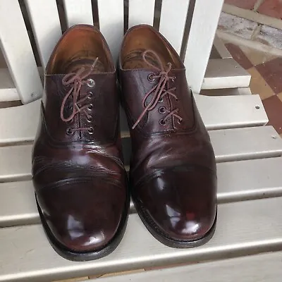 £124.99 • Buy Vintage Sanders 1994 Oxford Uniform Officers Leather Shoes Uk Made Brown U.k.11