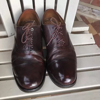 £124.99 • Buy Vintage Sanders 1994 Oxford Uniform Officers Leather Shoes Uk Made Brown U.k.11