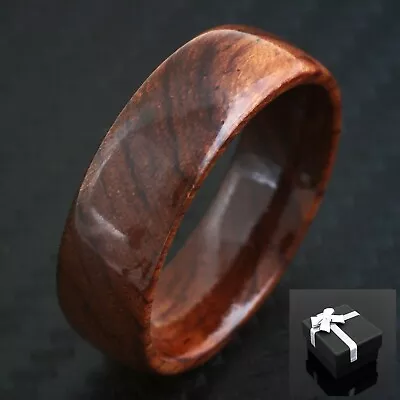 Gorgeous Hawaiian Koa Wood Domed Wedding Band Ring 6mm Or 8mm • $14.99
