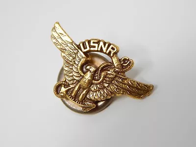 Military US Navy Naval Reserve Collar Insignia Brass Eagle USNR • $9.99