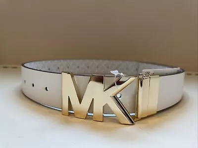 Women’s Michael Kors Reversible Belt Size White With Gold Hardware Medium • $29.99