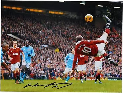 Wayne Rooney Man United Autographed 12x16 Bicycle Kick Photograph - Fanatics • $139.99