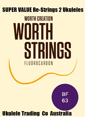 $31.95 • Buy BF Worth Brown Fat Tenor Ukulele Strings High G Tuning Fluorocarbon 2 Restrings 