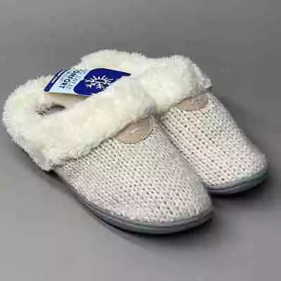 Dluxe By Dearfoams Memory Foam Fuzzy Slip On Slippers Women's Size L 9-10 • $7.47