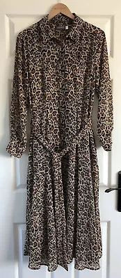 Mint Velvet Isabel Animal Midi Shirt Dress Size 14 NEW • £65