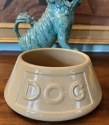 Mason Cash Khaki Color Stoneware Non-Tip Dog Bowl Made In England • $20