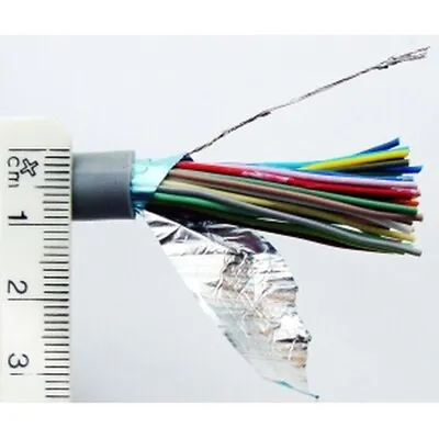 36 Core Screened Multicore Cable. Stranded Copper Conductors Foil Screen PVC Lot • £5.15