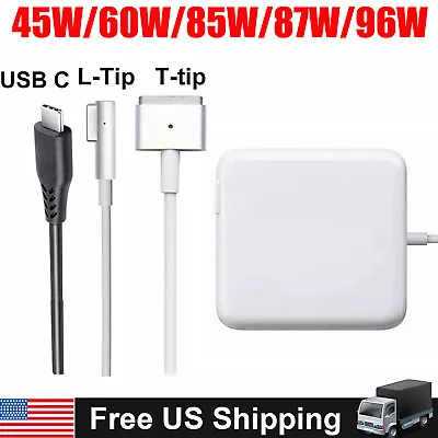 AC Power Adapter Charger For Macbook Air Pro 11  13  15  17  USB C/ L /T Shape • $12.95