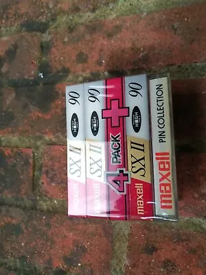 4 MAXELL Chrome Type II Blank Audio Cassette ASXII 90 (×4) With Badge  C90 • £39.99