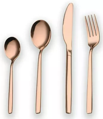 24 Piece Rose Gold Coloured Cutlery Set • £14.99