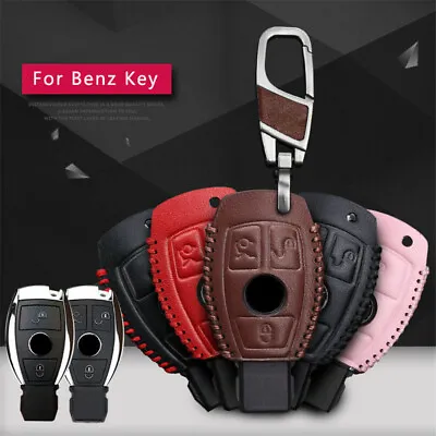 Leather Car Remote Key Case Fob Cover Holder For Mercedes Benz W203 C E Class • $11.39