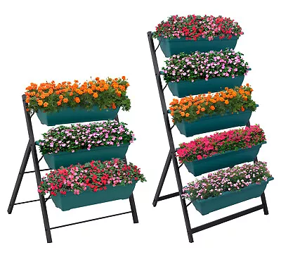 Woodside Drayton 3/5 Tier Metal Garden Planter Stand Plant Herb Display Shelves • £44.99