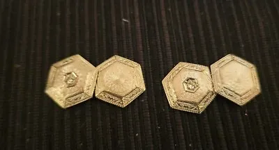 Antique Platinum / 14kt White Gold Diamond Cufflinks 5.3 Grams • $249.99