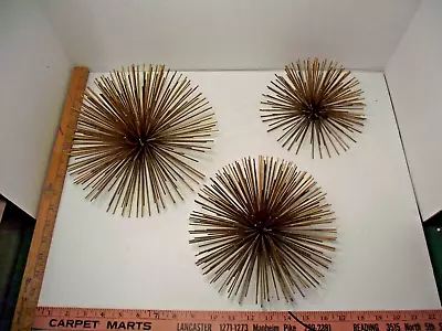 Vintage MCM 1950s-60s Atomic Starburst Metal 3D Wall Art Set Of 3 Sizes • $31.99