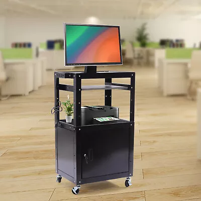 AV Cart Media Cart With Power Cord Management Pullout Tray Height Adjustable • $203