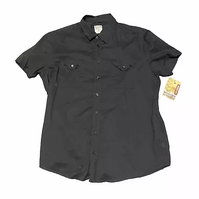 Mossimo Athletic Fit Short Sleeve XL Button Down Up Shirt Dark Grey • $4.99