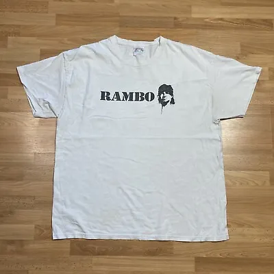 Vintage Rambo Shirt XLarge 00s Sylvester Stallone Movie Promo Spellout Tee • $11.99