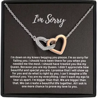 I'm Sorry Necklace Gift For Her Apology Card For Girlfriend Forgiveness Gift • $26.99