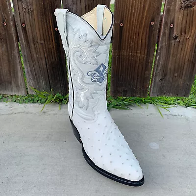 Men's Cowboy Boots Ostrich Print Leather Western Rodeo Bota Avestruz Piel/Cuero  • $106.59