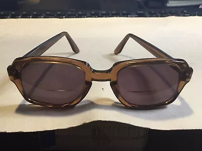 VTg USS Military Eyeglasses Brown Amber Glasses 4 1/2 - 5 3/4 Frames Sunglasses • $24