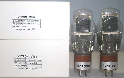 VT62 Hytron Brown Base Made In U.S.A Amplitrex Tested #471030 471027 • $312