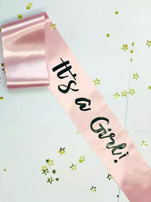 Gender Reveal Baby Shower Sash For Mum It's A Girl Party Decoration Present Gift • £4.95