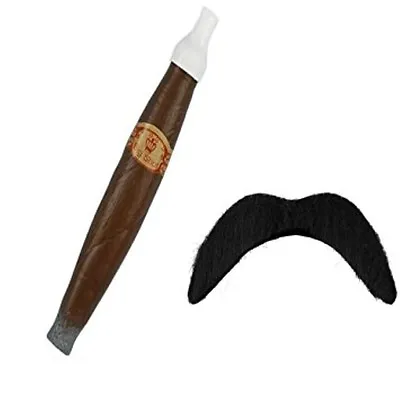 Fake Jumbo Cigar & Mexican Moustache Stag Do Fancy Dress Accessories • £3.99