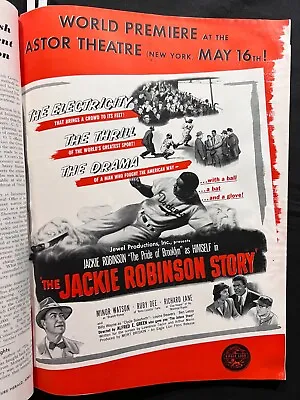 Motion Picture Herald April 1950 THE JACKIE ROBINSON STORY Rocketship Trade Ads • $39.99