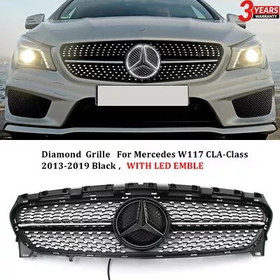 Grill For Mercedes Benz 2013-2019 W117 CLA200 CLA250 Front Grille W/LED Emblem • $74.58