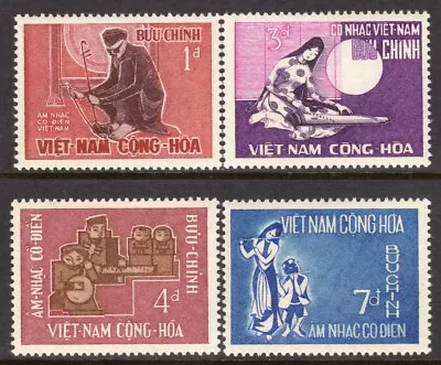 Viet-Nam Scott #287-90 VF Unused 1966 Vietnamese Musical Instruments • $3.95