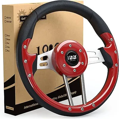$42.99 • Buy RED Golf Cart Steering Wheel For EZGO Club Car Yamaha Cart Parts Accessories