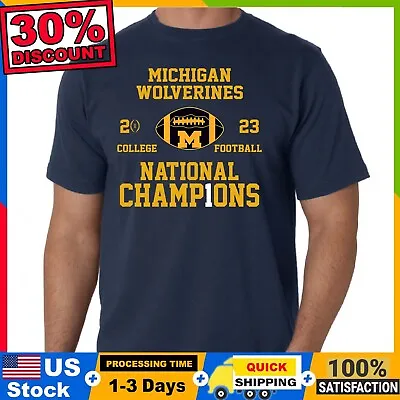 NEW !! 2023 Michigan Wolverines CFP National Champions Navy T-Shirt S-5XL • $35.95