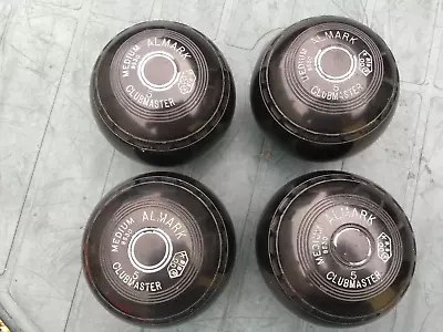 £14.99 • Buy Set Of 4 ALMARK Clubmaster Size 5 Medium Bowls Stamped 2000 - In VGC