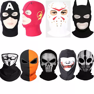 Halloween Fabric Mask Batman Captain Flash Friday The 13th COD Ghost Mask Helmet • $9.50