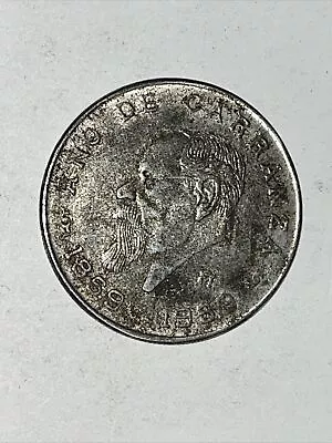 1959 MEXICO 0.720 SILVER CINCO (5) PESOS “DE CARRANZA”  Free Shipping • $15