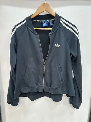 Adidas Crop Jacket Size Xs Black White Logo • $20